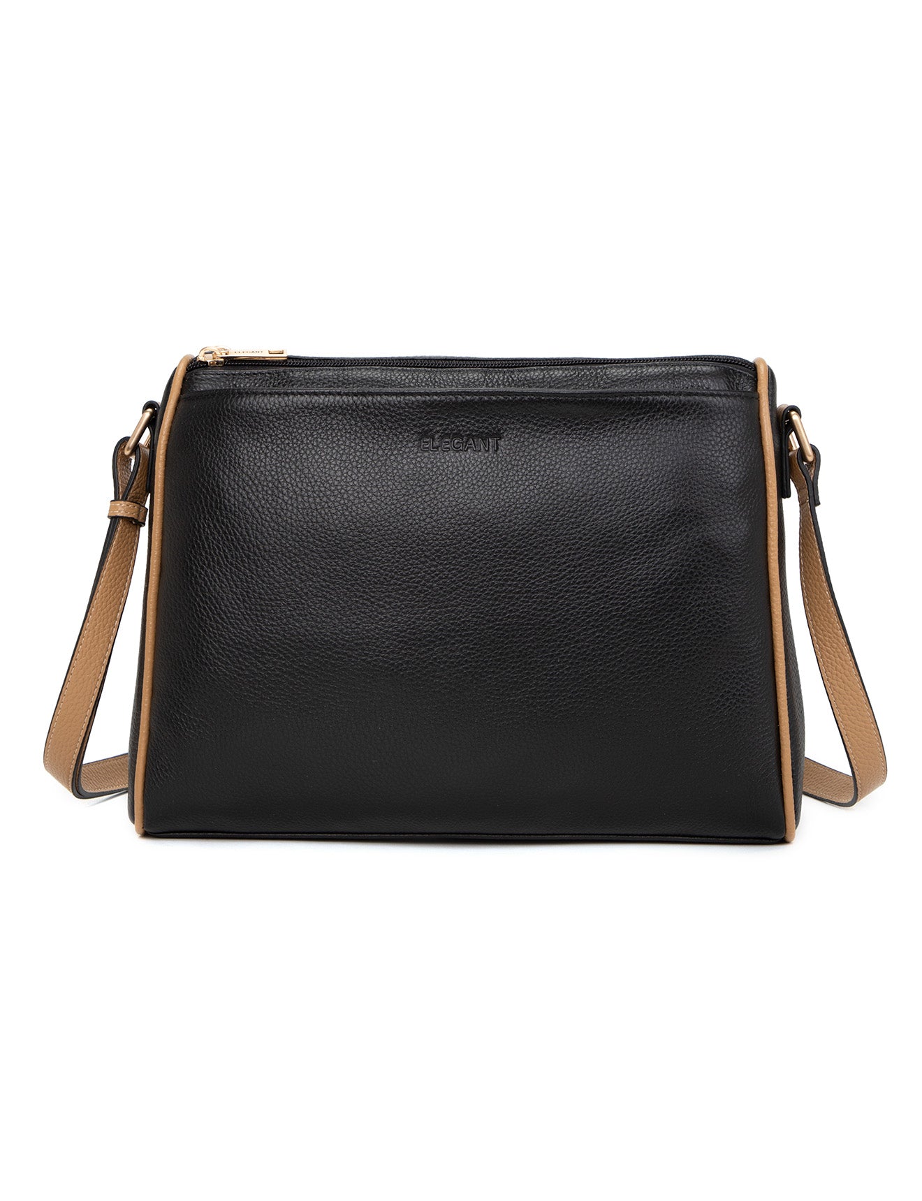 Elegant Katrina Multi Compartment Leather Xbody Bag