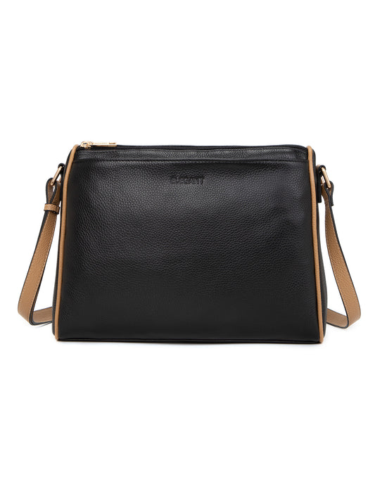 Elegant Katrina Multi Compartment Leather Xbody Bag
