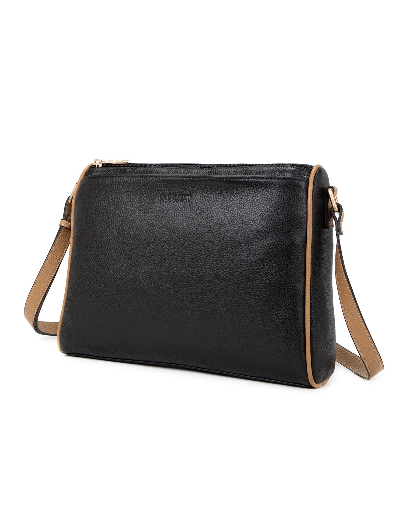 Elegant Katrina Multi Compartment Leather Xbody Bag