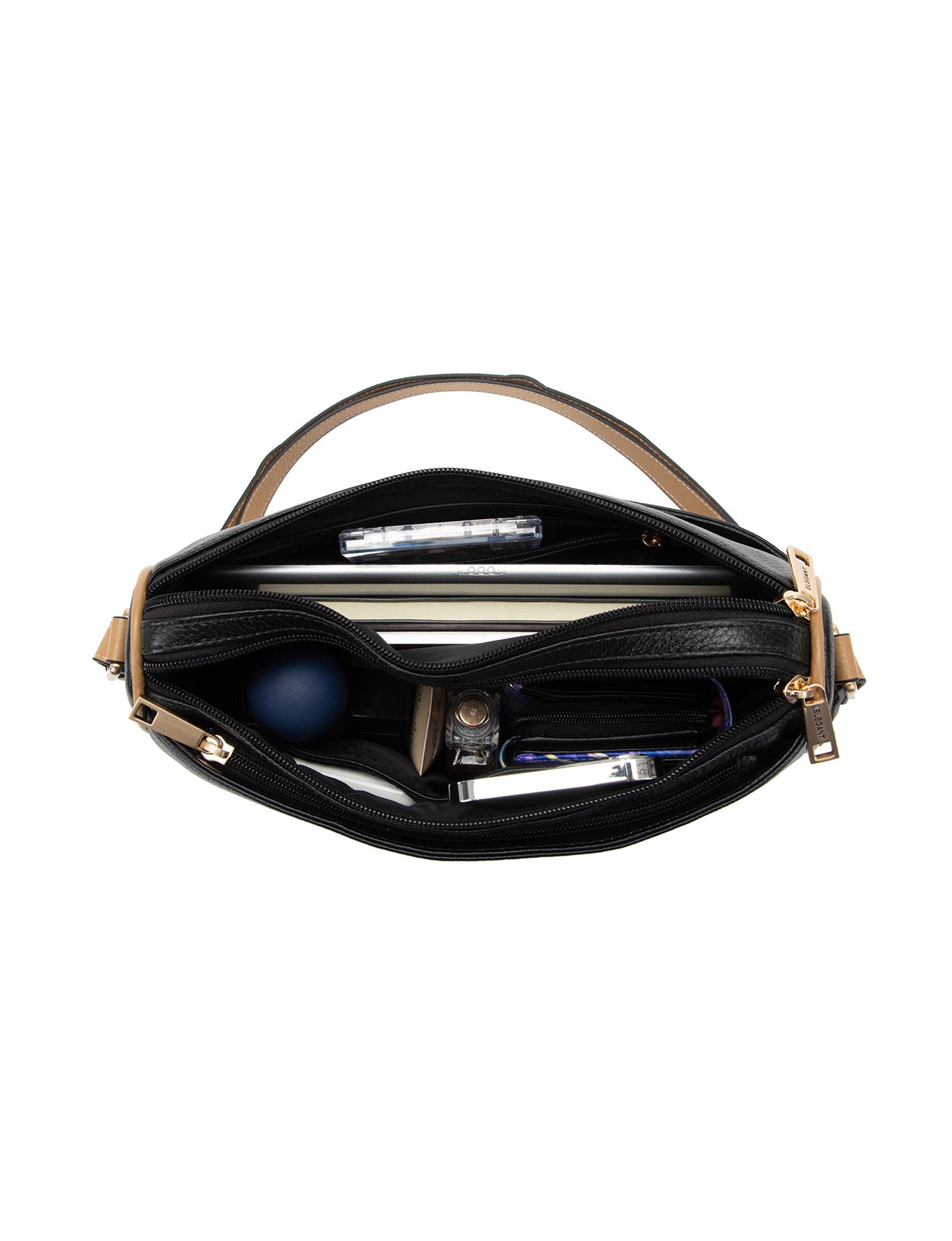 Elegant Katrina Multi Compartment Leather Xbody Bag