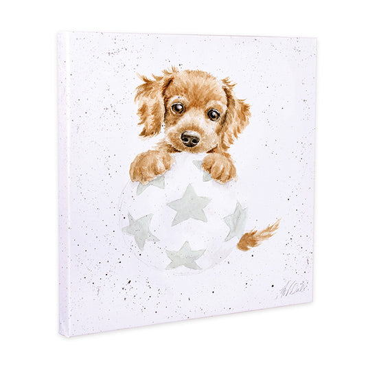 Puppy and Ball Small Canvas