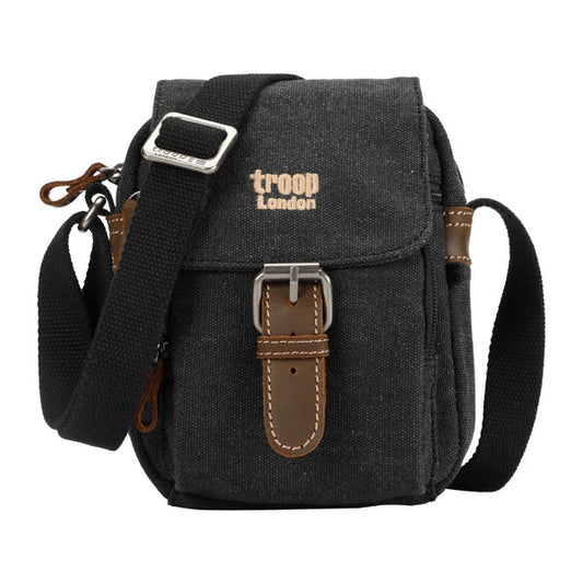 Troop Classic Small Flap Front Cross Body Bag - Black wash