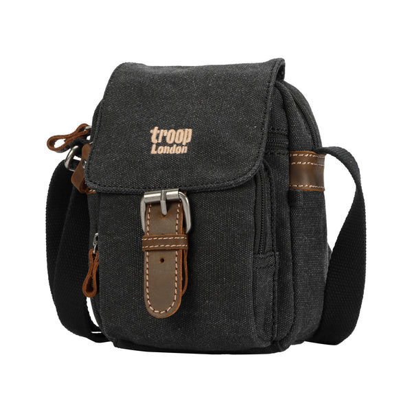 Troop Classic Small Flap Front Cross Body Bag - Black wash