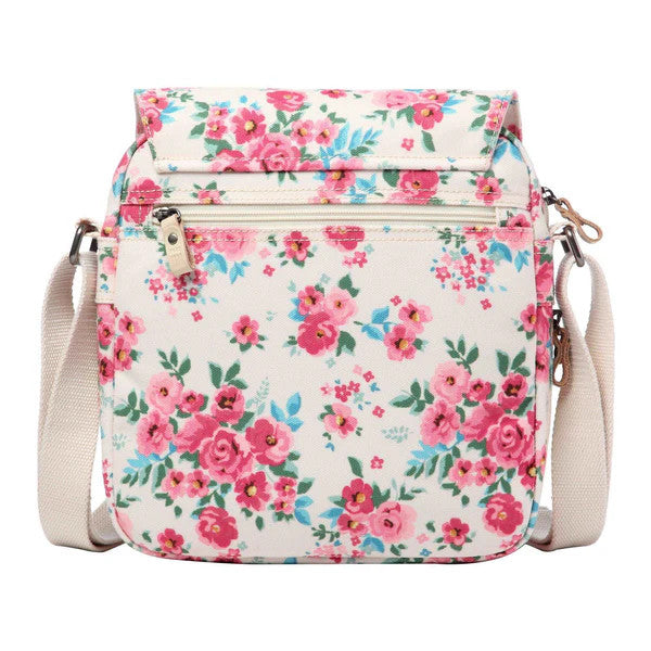 Troop Classic Medium Zip Front Cross Body Bag - Pink Floral