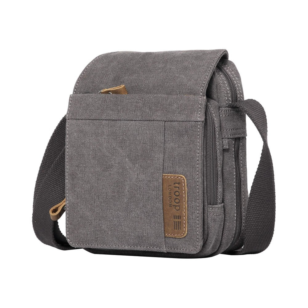 Troop Classic Small Flap Front Body Bag - Charcoal