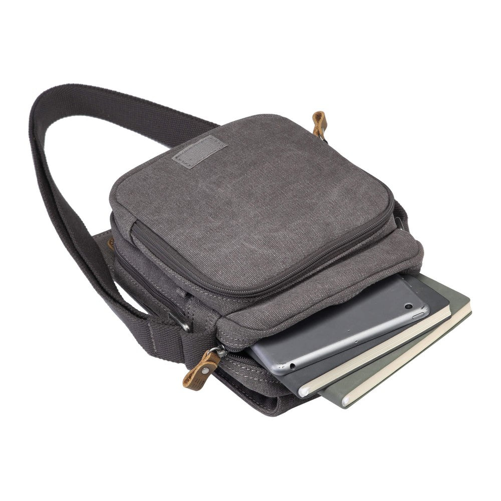 Troop Classic Small Flap Front Body Bag - Charcoal