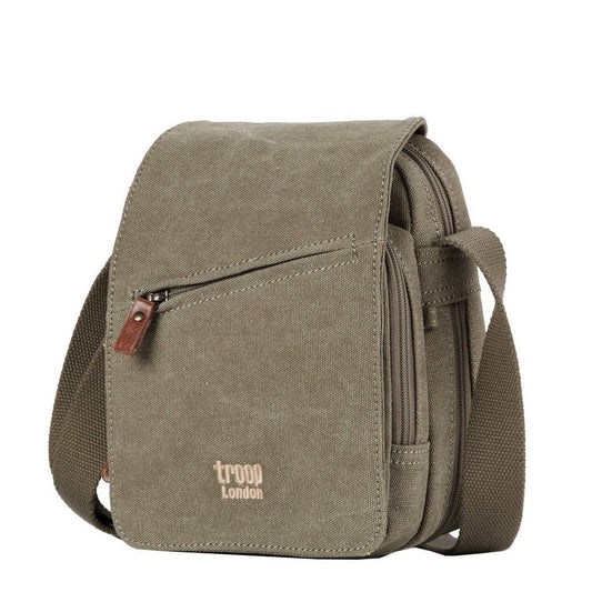 Classic Small Zip Front Cross Body Bag - Khaki