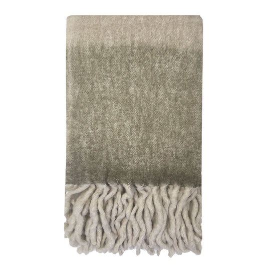 Bliss wool mohair blend earthy – sage/beige Throw